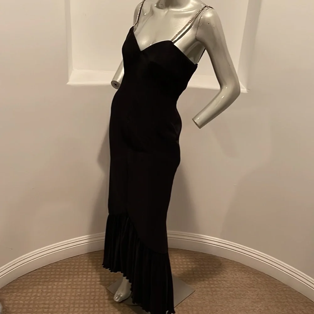 Vintage 1980's Rose Taft For COUTURE FASHIONS MAXI DRESS BLACK